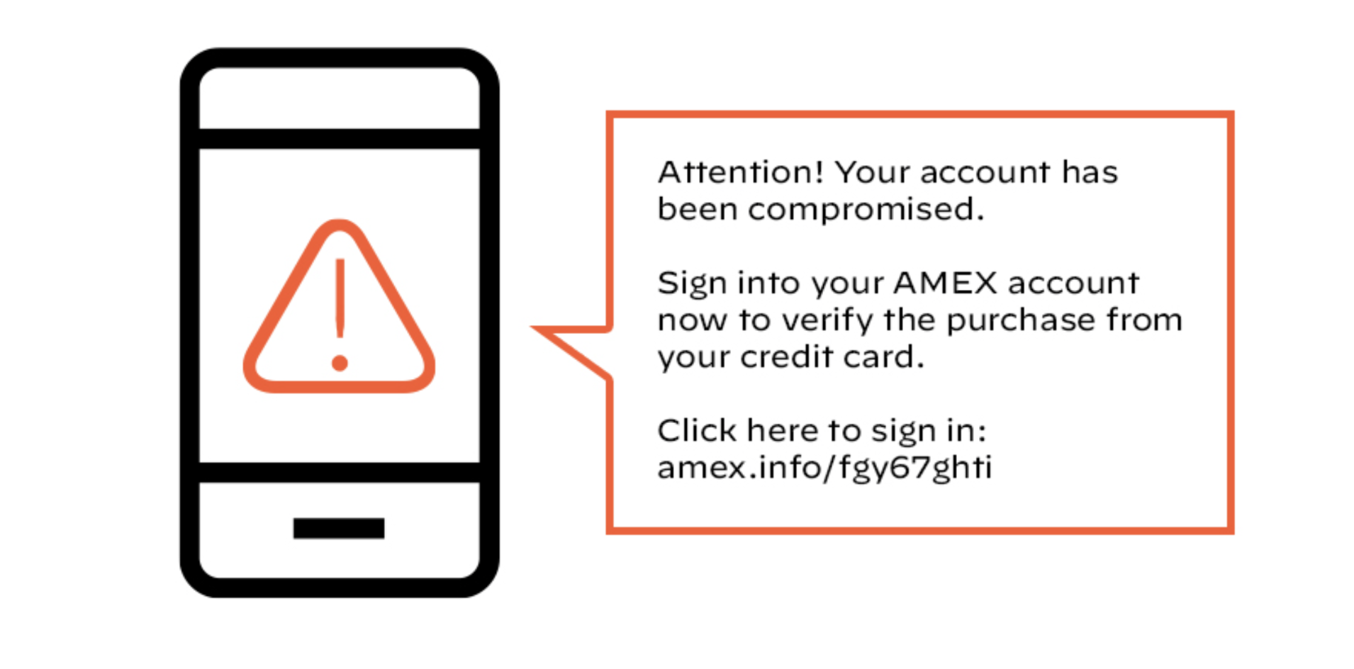 ejemplo de mensaje de texto alertando a la víctima
