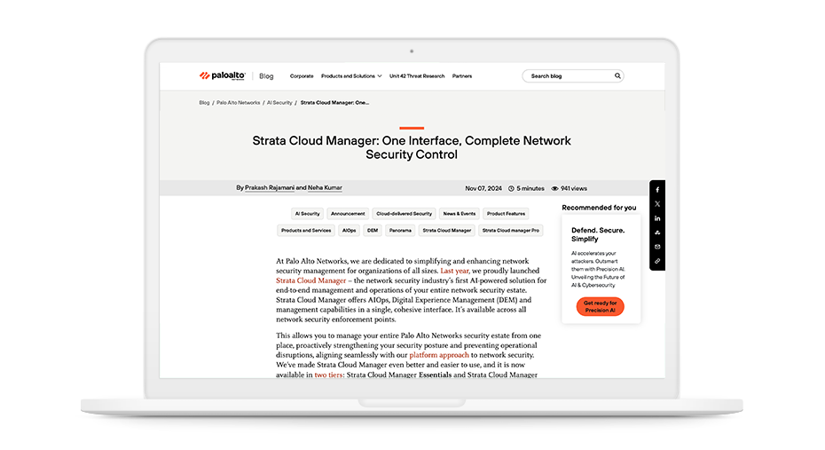 Strata Cloud Manager: una sola interfaz para un control completo de la seguridad de la red